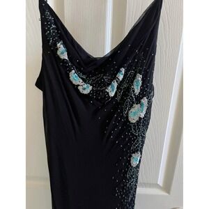 NWT Y2K Vintage XSCAPE Silk Beaded Evening Gown Dress New 90s 14p Joanna Chen